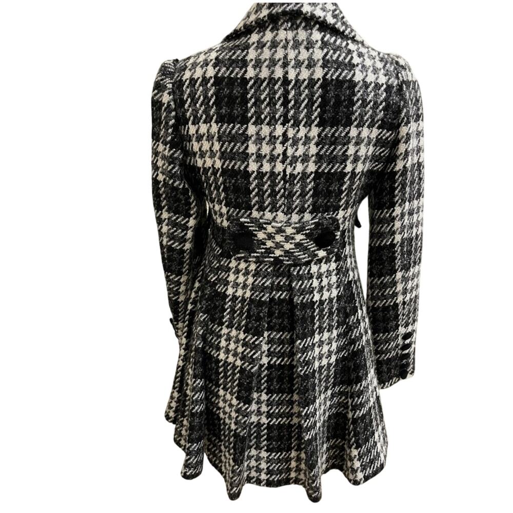 Laundry by Design Houndstooth Pea Coat Wool Blend Velvet Button Size 10 - Picture 2 of 10